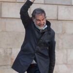 El presidente de Òmnium Cultural, Jordi Cuixart, durante la toma de posesión de Pere Aragonès como nuevo presidente de la Generalitat