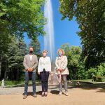La presidenta de Patrimonio Nacional, llanos castellanos, presenta la "Temporada de fuentes" junto al alcalde del Real Sitio de San Ildefonso, Samuel Alonso