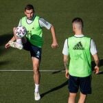 Jon Moncayola, durante un entrenamiento de la selección española sub'21