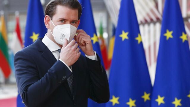 El canciller austriaco Sebastian Kurz hoy a su llegada del Consejo Europeo