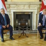 Viktor Orban durante su polémica reunión con Boris Johnson este viernes en Downing Street