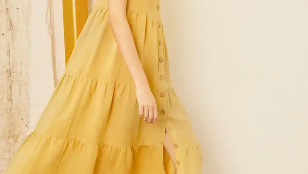 Vestido midi lino.