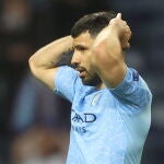 Agüero, desolado tras la final de la Champions que el Manchester City perdió contra el Chelsea