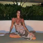 Violeta Mangriñán con vestido lencero de Zara.