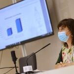 La edil de Servicios Sociales en València, Isabel Lozano, en la rueda de prensa.