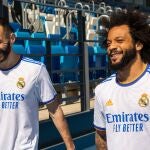 El delantero francés Karim Benzema (i) y el defensa brasileño Marcelo serán dos de los capitanes