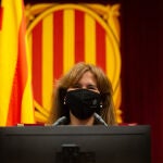 La presidenta del Parlament, Laura Borràs, en la primera sesión de control del nuevo Ejecutivo.