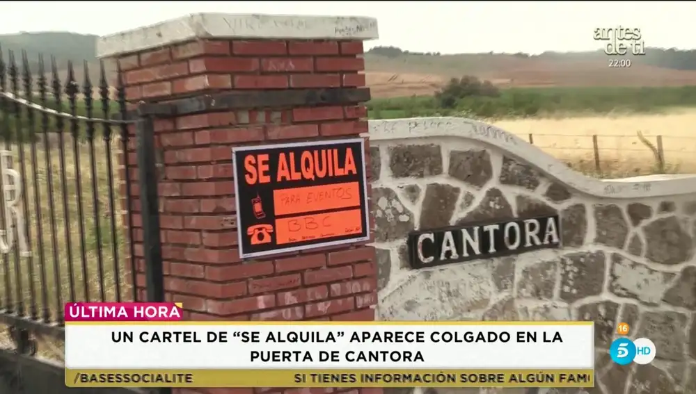 Un cartel de 'se alquila' ha aparecido en Cantora
