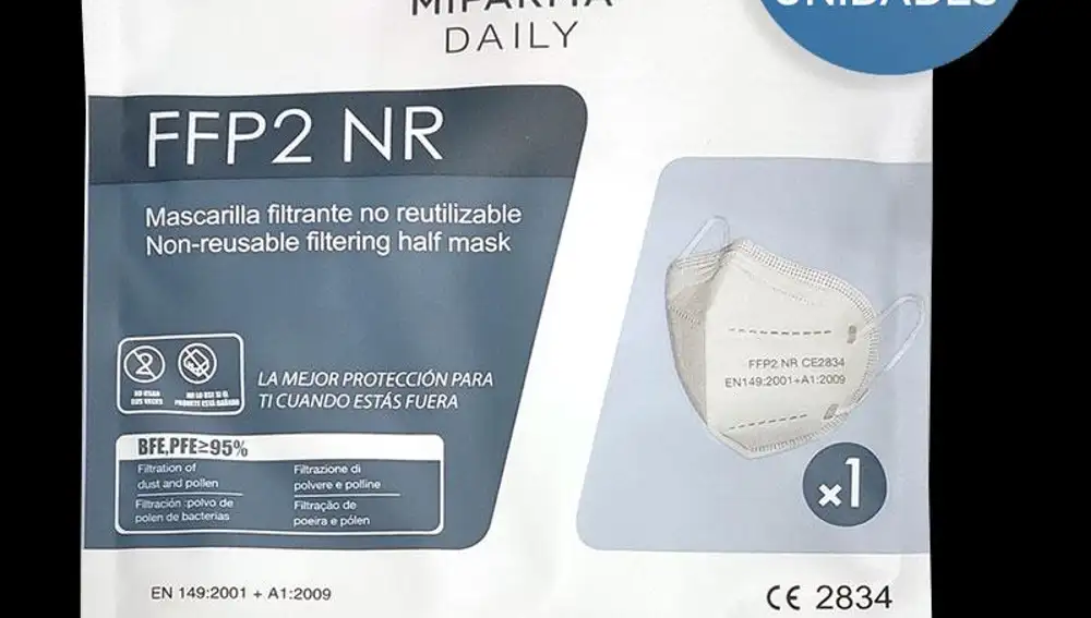 MASCARILLA FFP2 NR MIFARMA DAILY 20 UNIDADES