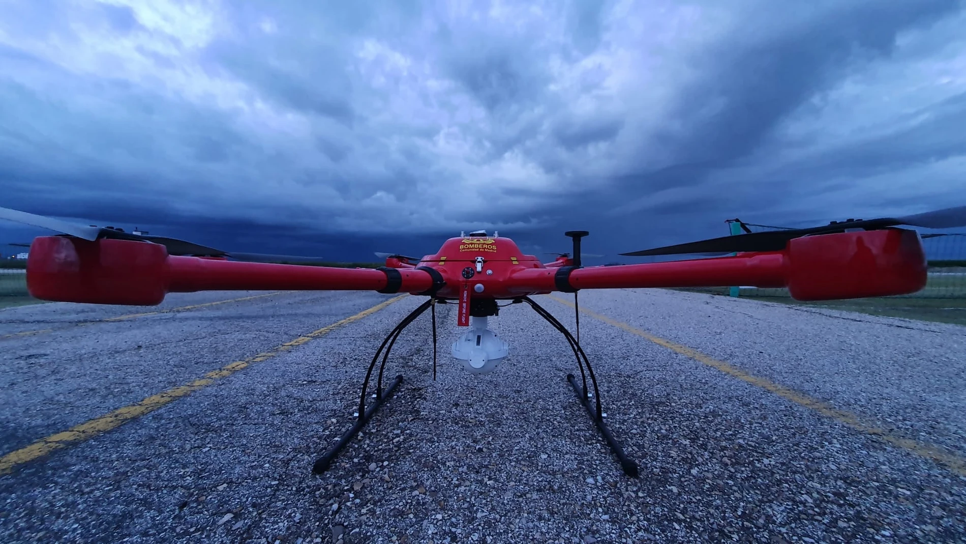 Uno de los drones del cuerpo de bomberos de la Comunidad de Madrid