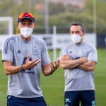 Luis Enrique, en el entrenamiento en la Ciudad del Fútbol