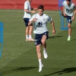 Diego Llorente, en un entrenamiento con la selección