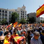 Protesta en la Plaza de Colón el pasado mes de mayo al grito de “Sánchez dimisión”