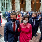 El presidente del PP, Pablo Casado y la presidenta de la Comunidad de Madrid, Isabel Díaz Ayuso