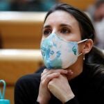 La ministra de Igualdad, Irene Montero, durante una sesión de control al Gobierno celebrada en el Senado