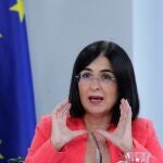 La ministra de Política Territorial, Carolina Darias, ofrece una rueda de prensa después de la reunión del Consejo de Ministros este jueves en el palacio de la Moncloa en Madrid