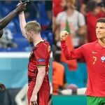 Romelu Lukaku y Kevin de Bruyne, con Bélgica, y Cristiano Ronaldo, con Portugal, durante la EurocopaDPA (Foto de ARCHIVO)01/01/1970 ONLY FOR USE IN SPAIN