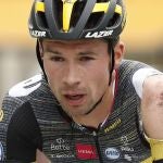 Primoz Roglic, después de su caída