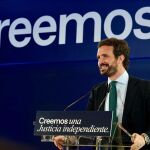 El líder del PP, Pablo Casado en un acto del partido en Córdoba