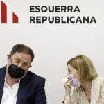 El Tribunal de Cuentas también considera responsable del supuesto desvío contable a Oriol Junqueras, en la imagen ayer junto a Forcadell