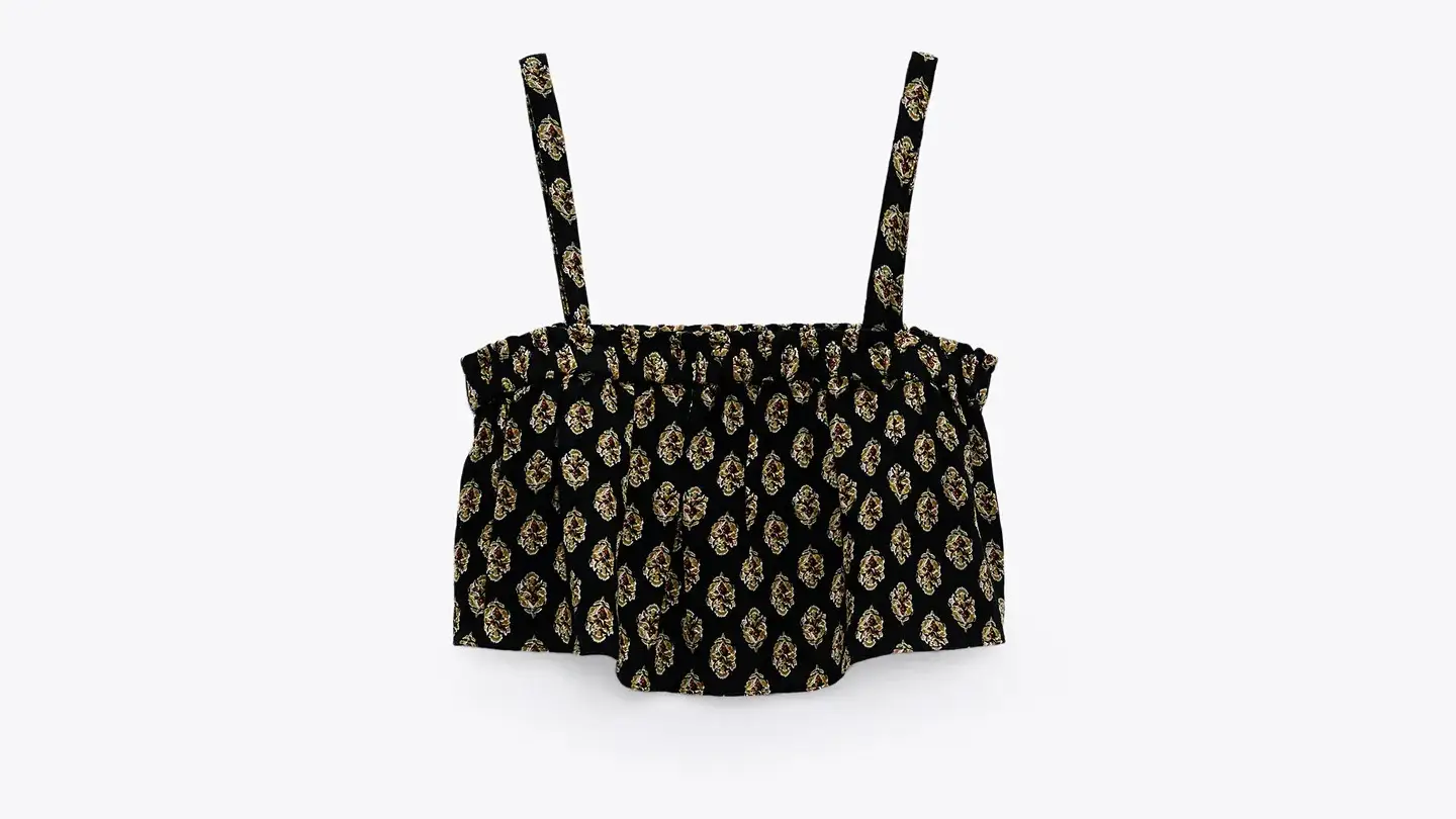 Cuerpo gasa estampado de Zara