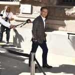 Ulf Kristersson, el líder de los conservadores suecos, a su llegada hoy al Parlamento
