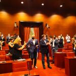 Junqueras y Romeva, recibidos por el grupo parlamentario de ERC