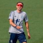 Luis Enrique Martínez, en una sesión de entrenamiento en Las Rozas