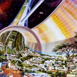 Representación artística de una colonia espacial realizada por Rick Guidice en 1970