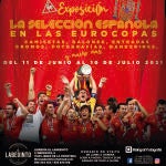 Cartel de la exposición "La Selección Española en las Eurocopas"