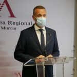 Joaquín Segado, portavoz regional del Grupo Parlamentario Popular, tras la Junta de Portavoces