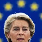 La presidenta de la Comisión Europea, Ursula von der Leyen, en el Pleno de la Eurocámara en Eastrasburgo