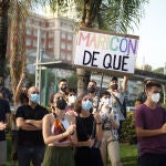 10 July 2021, Spain, Malaga: Protesters take part in a protest against homophobia and transphobia at Plaza de la Marina square. .After the homophobic crime of Spanish 24 years-old Samuel Luiz, thousands of people went to the street in memory of Samuel Luiz and to condemn the last assaults against LGTBI people in Spain. Photo: Jesus Merida/SOPA Images via ZUMA Wire/dpaJesus Merida/SOPA Images via ZUM / DPA10/07/2021 ONLY FOR USE IN SPAIN