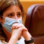 La vicesecretaria general del PSOE y portavoz del grupo socialista en el Congreso, Adriana Lastra, ayer en el Senado