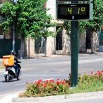 Un termómetro en una calle de Murcia