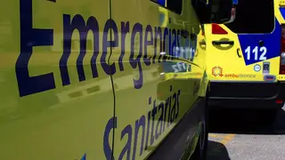 Ambulancias de Sacyl que se trasladaron al lugar del suceso Ambulancias de Sacyl que se trasladaron al lugar del suceso