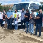 La delegada territorial, Clara San Damián, acompañada por los alcaldes de los municipios del Tera, presenta el Bono Rural de Transporte a la Demanda Gratuito en la localidad zamorana de Camarzana de Tera el Bono Rural de Transporte a la Demanda Gratuito