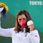 Maialen Chourraut, con la medalla de plata lograda en Tokio 2020.