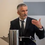 El ministro del Interior, Fernando Grande-Marlaska, da una rueda de prensa tras participar en la IV Reunión de la Comisión de Seguimiento del Plan de Acción de Lucha contra los Delitos de Odio