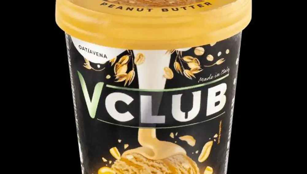 Tarrina vegana de cacahuete , helado vegano