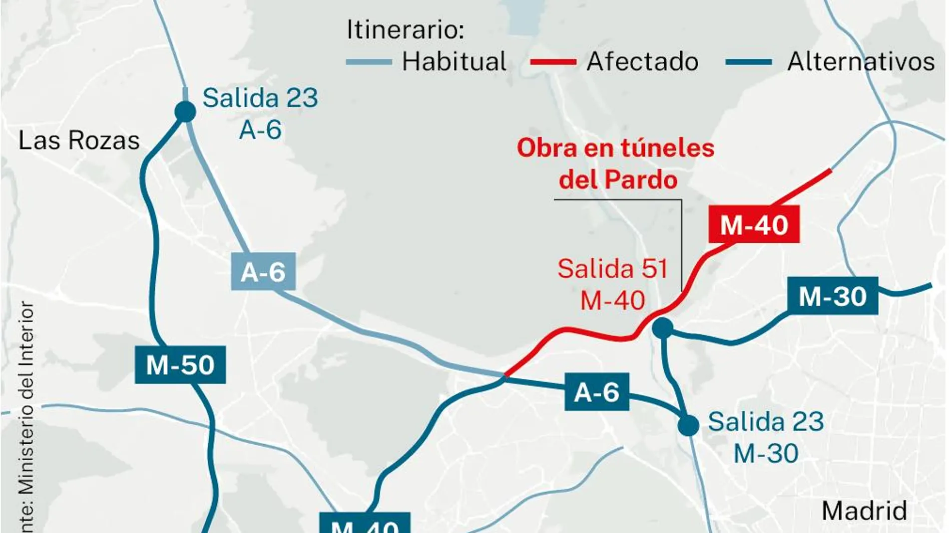 Obras en los túneles del Pardo (M-40)
