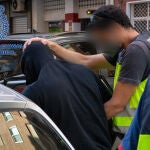 El acusado en el momento de la detención