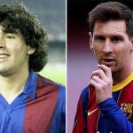 Diego Armando Maradona y Leo Messi.