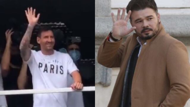El "retuit" de Rufian tras la llegada de Messi a París