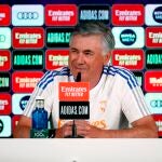El entrenador del Real Madrid, Carlo Ancelotti, durante una rueda de prensa