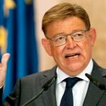 El presidente de la Comunidad Valenciana Ximo Puig, el pasado agosto, cuando prorrogó hasta el 6 de septiembre las restricciones