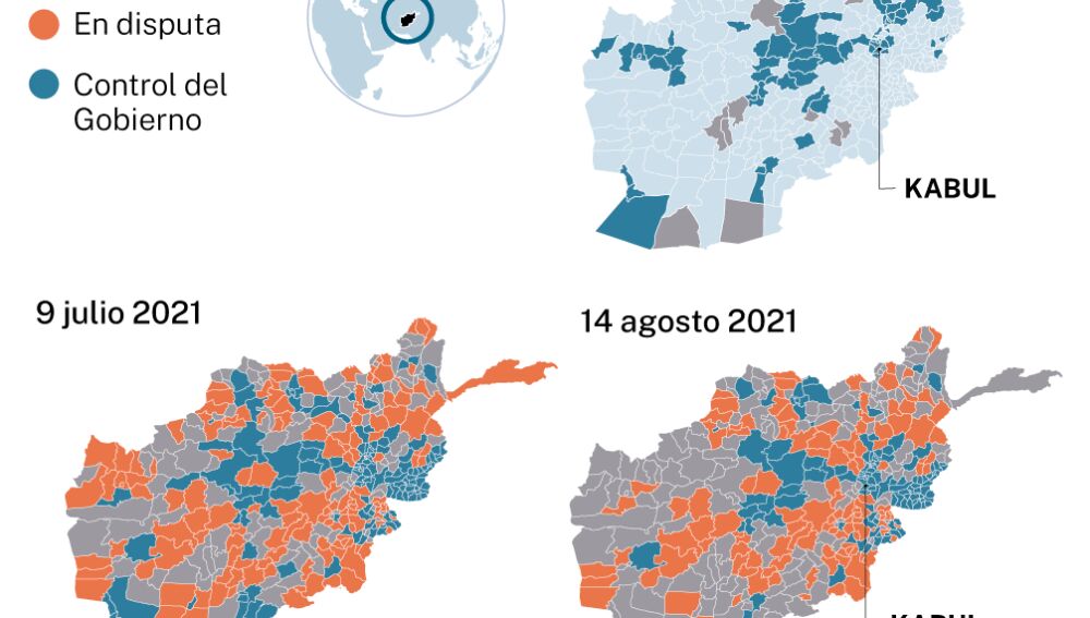 Mapa del control de Afganistán