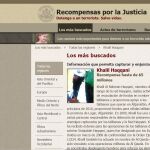 Requisitoria del Departamento de Estado con la recompensa de cinco millones de dólares