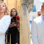 Michu y José Fernando llegaron por separado al bautizo de su hija