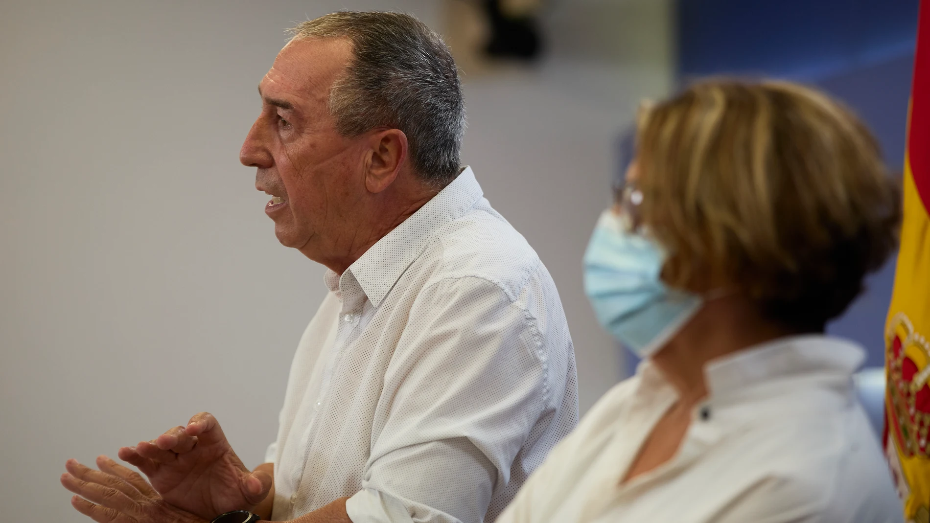 El portavoz de Compromís en el Congreso, Joan Baldoví, durante una rueda de prensa previa a la Diputación Permanente